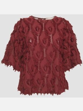 See by Chloe Red Dawn fringe blouse size 36 (small)